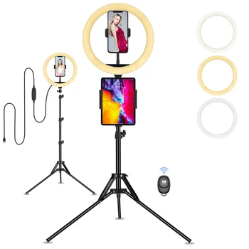 10 Palcový Video Svetlá Selfie LED Prsteň Svetla Stmievateľné Krúžok Lampy So Stojanom Statívy Rim make-up ringlight Pre Live Video Streaming