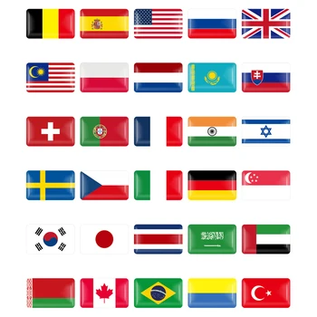 10Pcs Auto 3D Taliansko/Španielsko/nemecký/Francúzsko/Švédsko/Rusko/Bielorusko Vlajka Dekoratívne štátny Znak, Odznak Obtlačky Nálepky Auto Styling