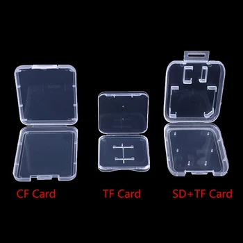 10Pcs Transparentné SD TF CF Pamäťovú Kartu Úložný Box Držiak na Okno Nové Individuálne Ochranné Prípade Pamäťovej Karty Jasné, Plastový kufrík