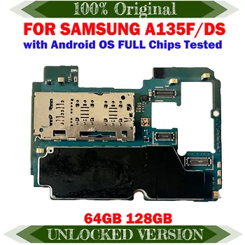 128GB Doprava Zadarmo Na Samsung Galaxy A135F A135F/DS Odomknutý Doska S Android Systém Logiky Stravovanie Úplné Čipy Doske