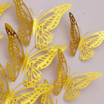 12pcs 3D Nálepka Motýle Suncatcher Stenu, Nálepky Krásny Motýľ pre Deti Izba Stenu Odtlačkový Domáce Dekorácie