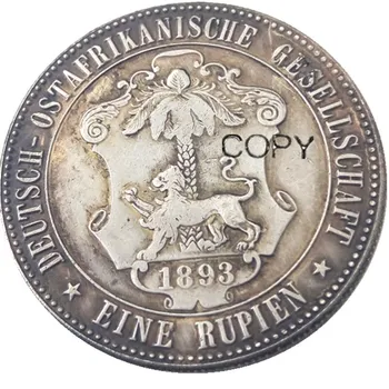 1893 nemeckej Východnej Afrike 1 Rupie Mince Guilelmus II Imperator Strieborné Pozlátené Kópiu mince