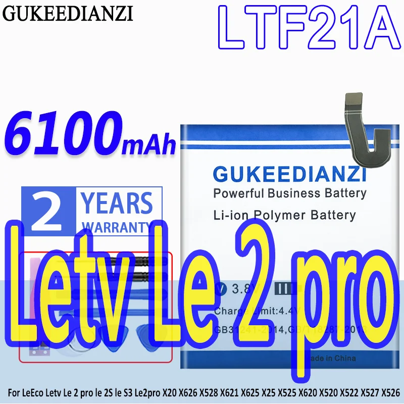 Vysoká Kapacita GUKEEDIANZI Batérie LTF21A 6100mAh Pre LeEco Letv X621 X625 X25 X525 X620 X520 X522 X527 X526