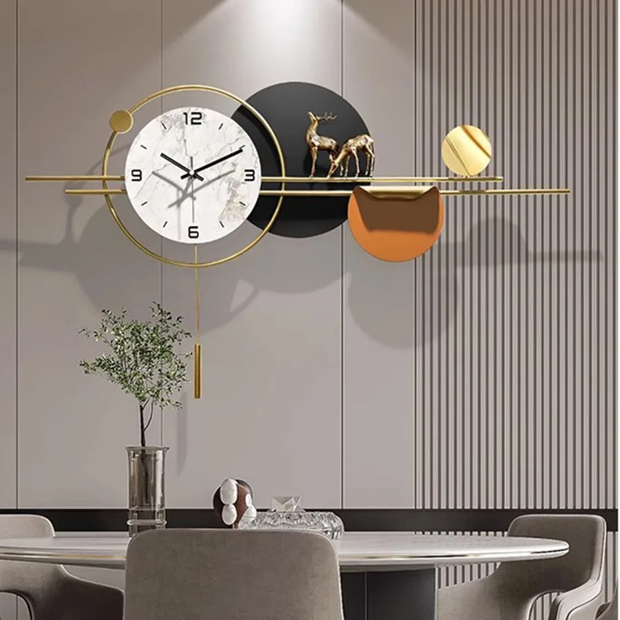 Žehlička Nástenné Hodiny V Štýle Art Deco Moderná Obývacia Izba Unikátne Nástenné Hodiny Elegantné Gold Black White Orange Digitálne Reloj De Porovnanie Stenu Decor