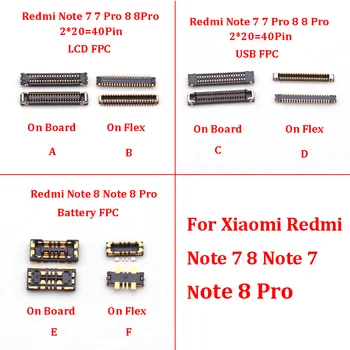 2 ks 40Pin LCD Displej FPC Konektor na základnej Doske pre Xiao Redmi Poznámka 7 8 Poznámka: 7 Poznámka 8 Pro, Batérie, USB Nabíjací Dok Port