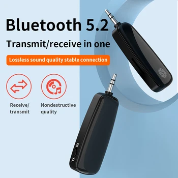2 v 1, Bluetooth 5.2 Adaptér Bezdrôtovej Audio Prijímač, Vysielač, 3,5 mm Jack, Podpora TF Kariet Hands-free Volanie Na Auto, TV, PC, Telefón