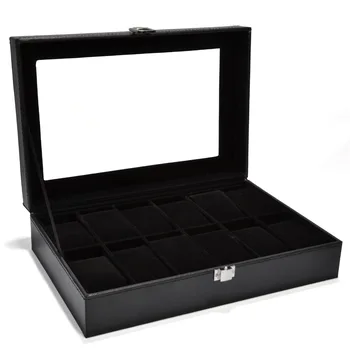 2023 Black Nové PU Kožené Hodinky Box 6/10/12 Girds Sledovať Prípade Úložný Box Sledovať Držiteľ Box Organizátor Sledovať Display Box