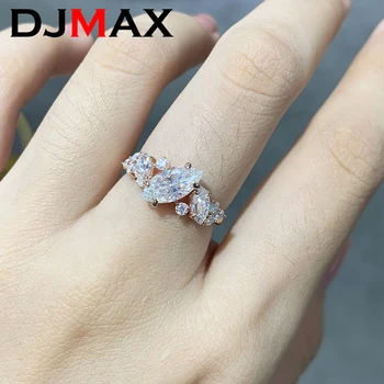 2023 Nové DJMAX Pôvodné 925 Sterling Silver Marquise dámsky Elegantný Diamantové Prstene 1.78 ct Plný Moissanite Diamantové Prstene Pre Ženy