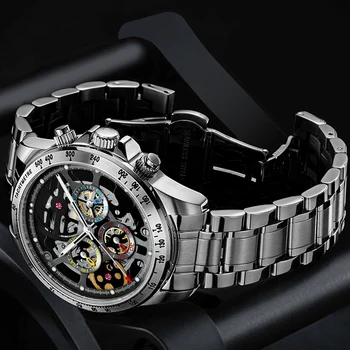 2023 Nové muži hodinky automatické top značky luxusné mechanické hodinky pre mužov kostra 50m vodotesné hodinky mužov Reloj hombres