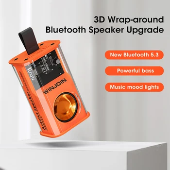2023 Nový Reproduktor Transparentné K08 Bluetooth5.3 Reproduktora TWS Prenosný Malý Reproduktor Vonkajšie Subwoofer RGB svetlo lampy Stereo Mini
