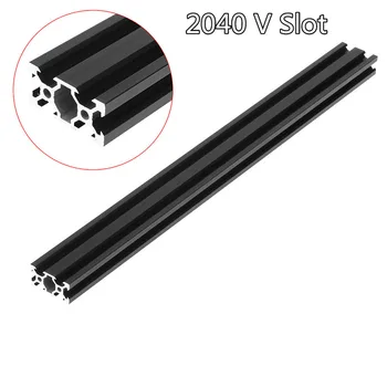 2040 V-Slot na Lisovanie Hliníkový Profil Rámu Európskej Normy Elox Dĺžka 500mm Lineárne Železničnej pre CNC 3D Tlačiareň Black