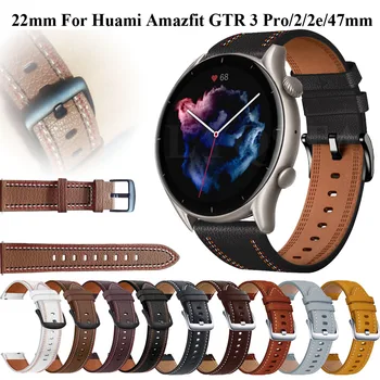 22 mm Watchband Pre Huami Amazfit GTR 3/3 Pro Sledovať Popruh Pre Amazfit GTR 2 2e SIM/GTR 47mm Stratos 3 Náramok Kožený Wristand