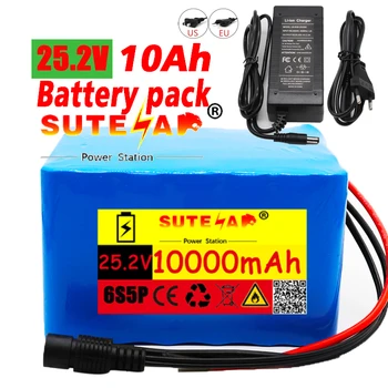 25.2 V 10Ah 6S5P 18650 li-ion batéria 25.2 v 10000mAh elektrické požičovňa motoriek /elektrický/lítium-iónová batéria+2A Nabíjačku