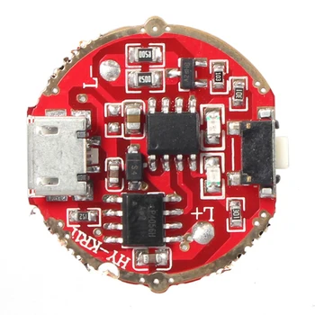 25/26/28mm Micro USB / 3.5 mm DC nabíjaciemu Portu Vodič Doska Strednej Prepínač Pohon Obvode Dosky pre T6 L2 Nabíjateľná LED Baterka