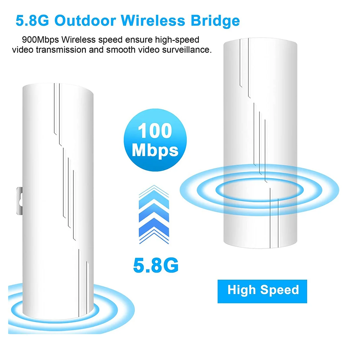 2 KS Bezdrôtových Most, 900Mpbs 5.8 G WiFi Most, Dlhý Rad Bod Prístupu Bezdrôtovej Most s 16DBi High-Zisk Antény