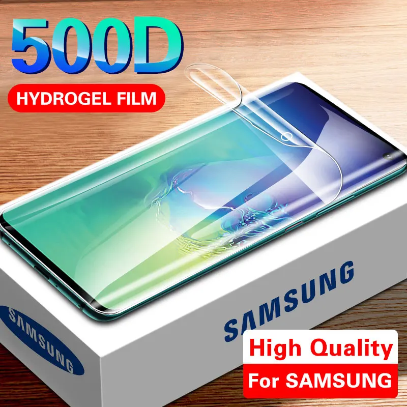 500D Screen Protector Hydrogel Fólia Pre Samsung S9 S8 Plus Poznámka 8 9 S10e s rezacím zariadením S10 Ochranná Fólia Pre S7 OKRAJI S7 Film Nie Sklo