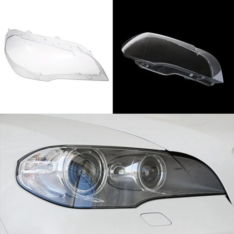 Auto Jasné Svetlometov Kryt Objektívu Náhradné Vedúci Svetlo Lampy Shell Kryt Na BMW X5 E70 Právo na roky 2008-2013