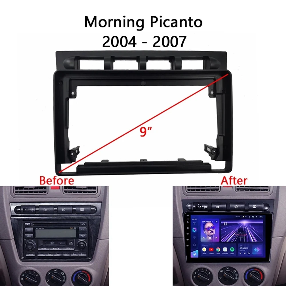 Autorádio Fascia pre KIA Ráno Picanto roky 2004-2007, DVD, Stereo Rám Doska Adaptér Montáž Dash Inštalačný Rám
