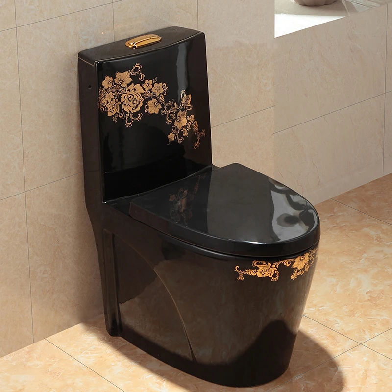 Farba retro super-vírivá wc Európskom štýle gold wc keramické úspora vody dezodorant black wc.