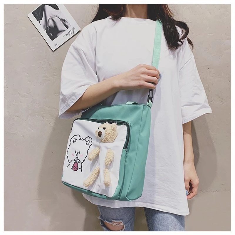 Kórejská verzia veľkú kapacitu, plátené tašky literárny módna taška cez rameno s Harajuku študent taška príliv nákupní taška