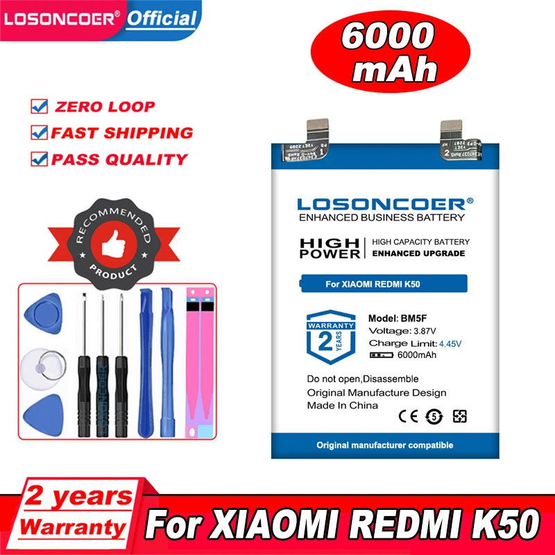 LOSONCOER BM5E Pre Xiao Redmi K50 Pro 22021211RC , BM5F Pre Xiao Redmi K50 5G Batérie