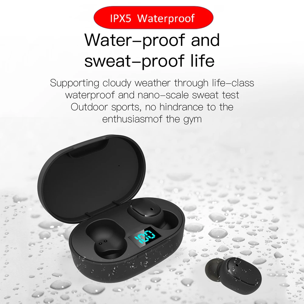 TWS E6S Bezdrôtové Bluetooth-kompatibilný Headset s Mikrofónom Slúchadlá Bezdrôtové Slúchadlá in-Ear Stereo Redukcia Šumu Slúchadlá