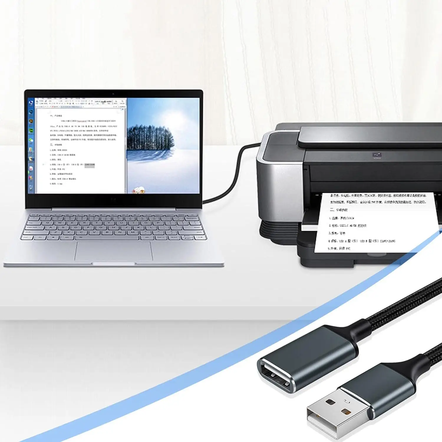 USB Predlžovací Kábel,USB 3.0 Samec Samica Predlžovací Kábel | Nylon Pletená Kompatibilný s Webcam, Telefón, Myši, Klávesnice, Printe