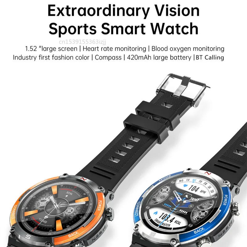 X11 Smart Hodinky Kompas 1.52 palcový Veľký Displej Bluetooth Volanie 420mah Batérie Monitorovanie Zdravia Mužov Vonkajšie Športové Smartwatch
