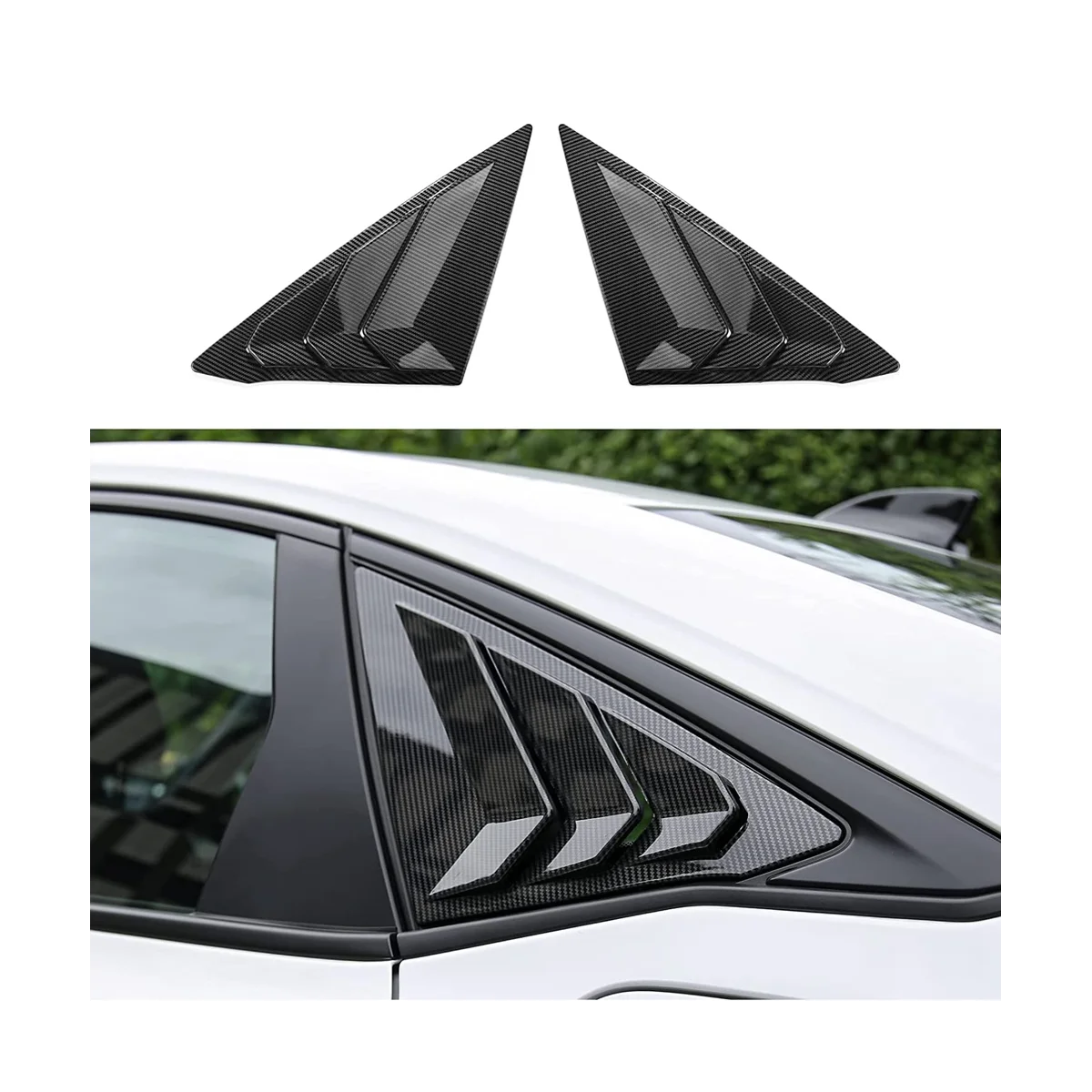 Zadné Bočné Okná Žalúzie Trojuholníkové Okno Sklo Žalúzie pre Sedan 11. 2022 2023 - ABS Uhlíkových Vlákien