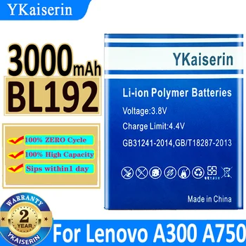 3000mah YKaiserin Batérie BL192 Pre Lenovo Lephone A300 A750 A590 A680 A529 A328T A338T A505E A388T A560 Náhradná Bateria