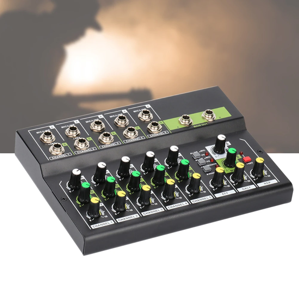 10 Kanálové Digitálne Mini Audio Mixer Stereo Mic/Line Mixing Console Nízka Hlučnosť Vstavané 48V Napájanie pre Nahrávanie DJ Live Vysielanie