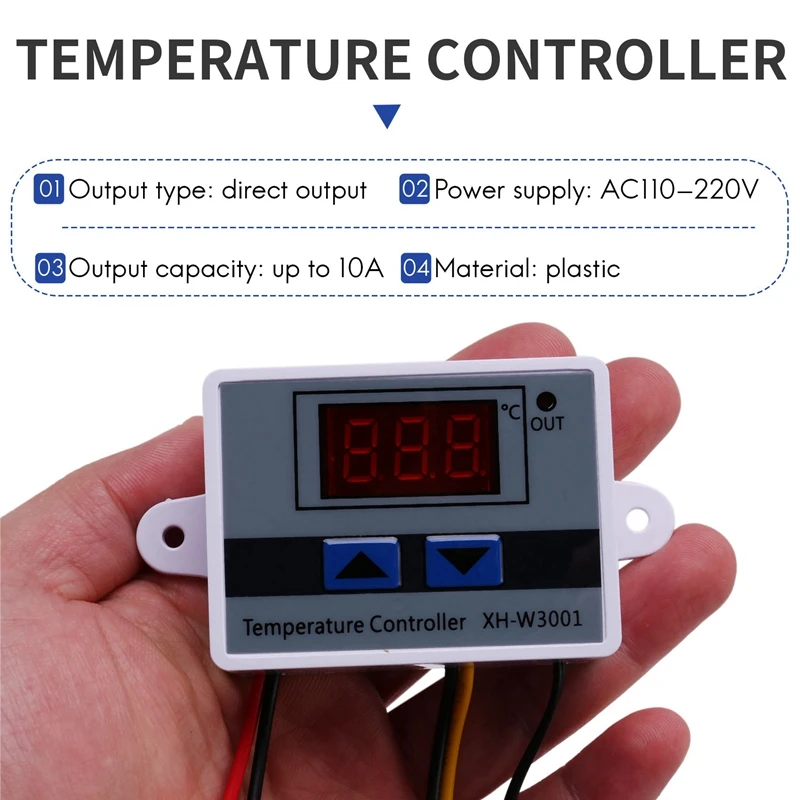 10A AC110-220V Digitálny LED Regulátor Teploty XH-W3001 Pre Inkubátor Chladenie Vykurovanie Spínač, Termostat NTC Snímača