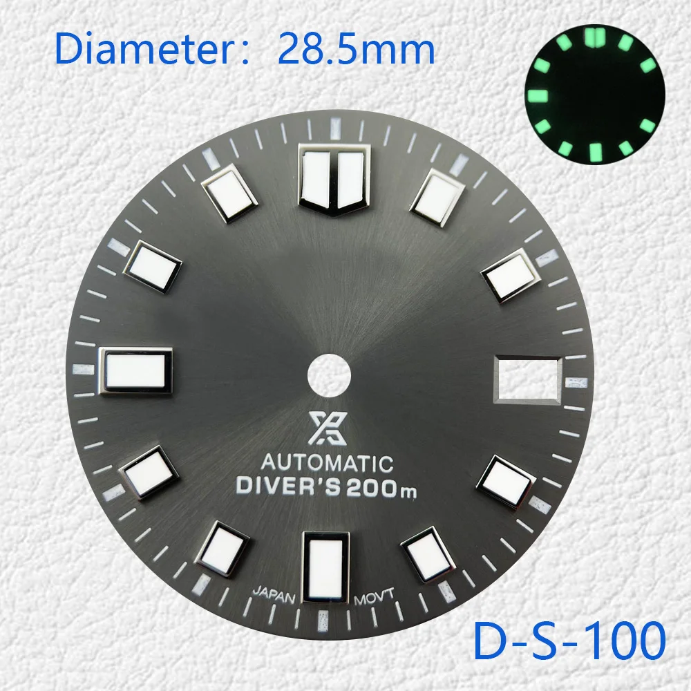 28.5 mm dial zmenené svetelné dial prispôsobené NH35 pohyb Vlastné logo dial Sledovať príslušenstvo SBDX019 SLA017 dial