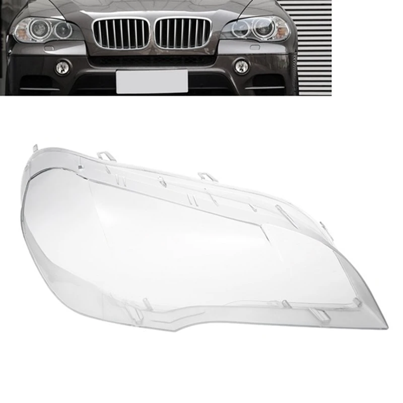 Auto Jasné Svetlometov Kryt Objektívu Náhradné Vedúci Svetlo Lampy Shell Kryt Na BMW X5 E70 Právo na roky 2008-2013