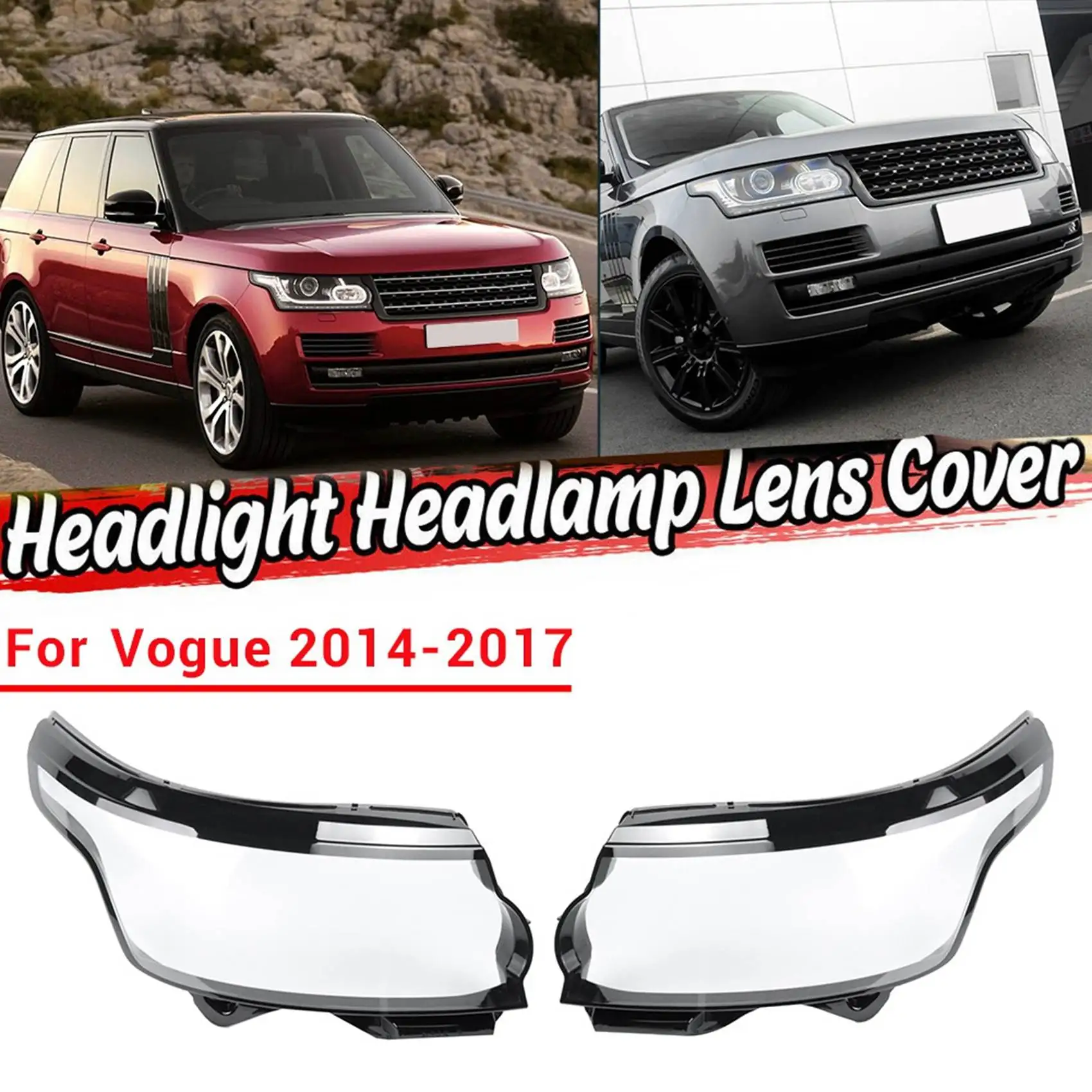 Auto Predný Ľavý Svetlomet Sklo Vedúci Svetlo Lampy Tienidlo Kryt Objektívu pre Land Rover Range Rover Vogue L405 2014-2017
