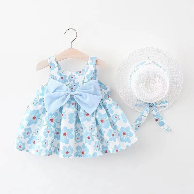Letné Baby Girl Dress Citrón Tlač Novorodenca Šaty Krst Šaty Princezná Narodeniny Šaty pre Baby Girl