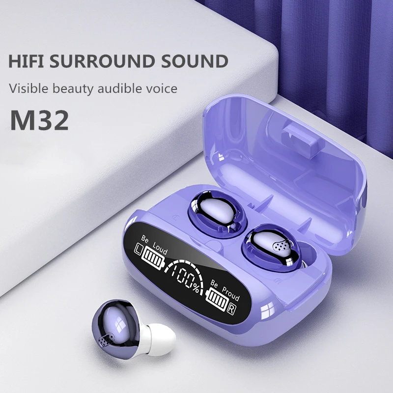 M32 TWS Bezdrôtové Slúchadlá Slúchadlá Bluetooth Stereo Touch Control na Zníženie Hluku, Vodotesné Slúchadlá Slúchadlá S Mikrofónom