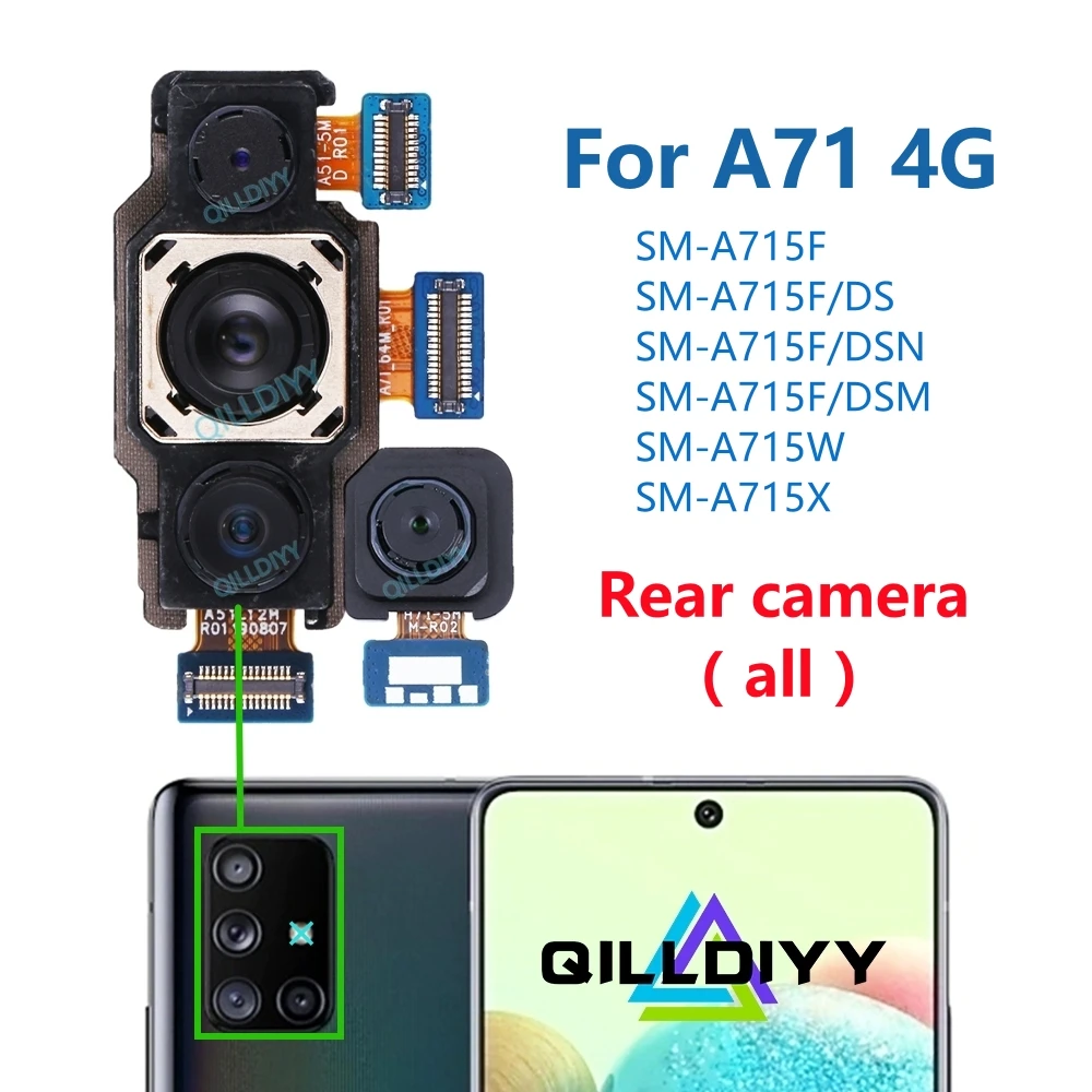 Originálne Zadné Hlavné čelom Selfie Zadnej strane Fotoaparátu Flex Kábel Pre Samsung Galaxy A71 4G A715 A715F Späť Modul Kamery