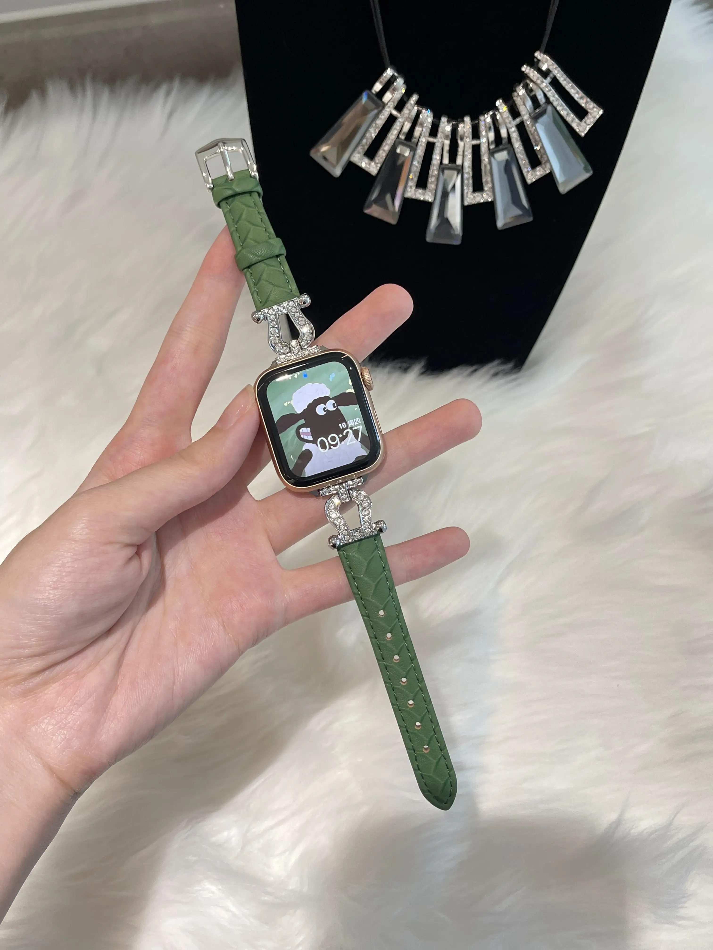 U-tvarované tlačidlo Väzbe Zrna kožené hodinky remienok pásmo Pre Apple Hodinky 44 40 45 41 49 42 38 45 mm iwatch 7 se 3 4 5 6 8 Ultra
