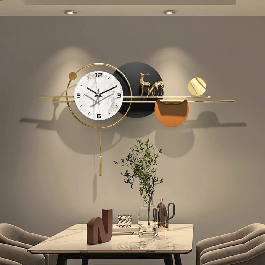 Žehlička Nástenné Hodiny V Štýle Art Deco Moderná Obývacia Izba Unikátne Nástenné Hodiny Elegantné Gold Black White Orange Digitálne Reloj De Porovnanie Stenu Decor