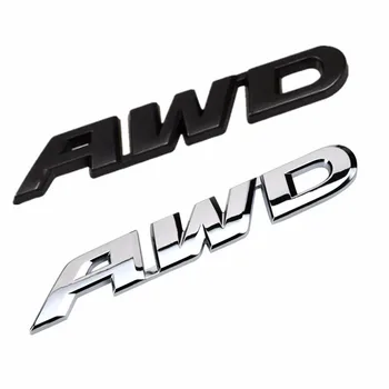 3D Chrome Kovové AWD Znak, Odznak Nálepky karosérie batožinového priestoru Dekorácie Príslušenstvo pre Audi BMW, Honda, Suzuki Ford Opel Kia