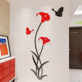 3D troch-dimenzionální akryl samolepky na stenu obývacia izba, spálňa pozadí steny steny kaviarne dekoračné samolepky na stenu