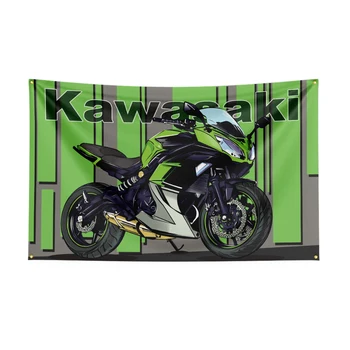 3X5 FT Kawasaki Vlajka Polyester Vytlačené Motocykel Banner Pre Decor
