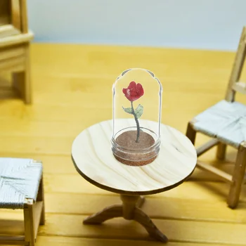 4 Ks Ozdobné Falošné Mini Topánky Rose Dome Kvet Sklenené Dekorácie Miniatúrne Zobrazenie