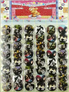 48 Ks/Set Čiernom Butler detský Komiksu, anime, Brošne Pripnúť Odznak 45MM 4,5 CM Veľkoobchod