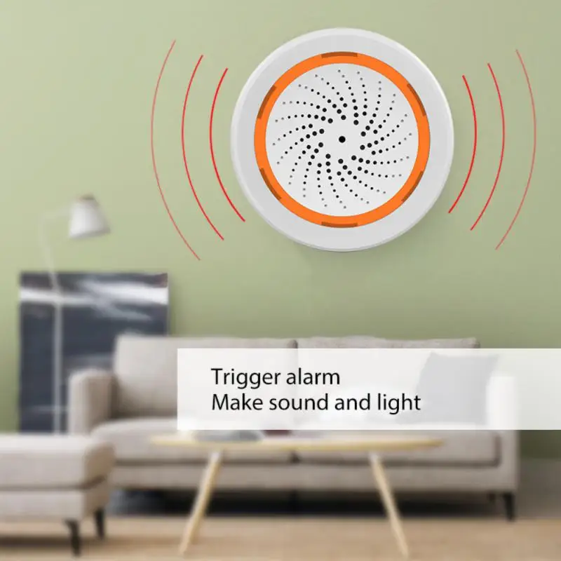 1-5 ks Tuya Zigbee Senzor Sirény Alarmu Smart Zvuk, Svetlo 3in1 90DB Inteligentný Život Zvuk Svetelný Senzor Home Security Gateway Hub Alexa