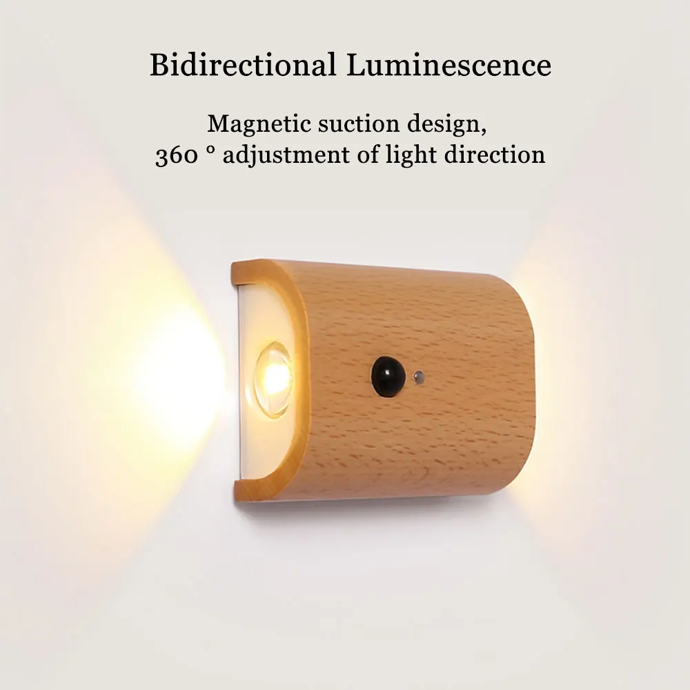 LED Drevené Nástenné Svietidlá Prepojenie Snímač Pohybu, Nočné Osvetlenie Typ-C, USB Noc Lampa Magnetické Spálňa Nočné Osvetlenie Svetlá ночник