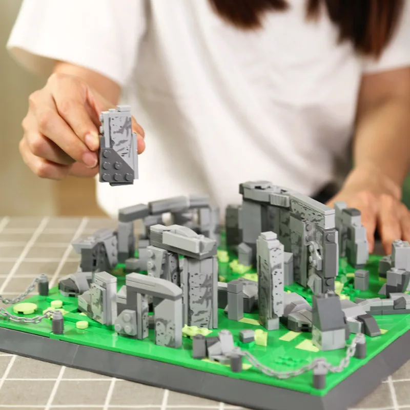 Mesto Architektúra Model Stavebných Kameňov Stonehenge V Anglicku Horské Scenérie Konštrukcia Hračky Pre Dospelých, Deti