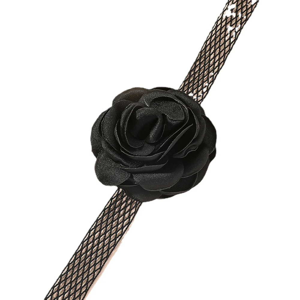 Vintage Veľké Čierne Ruže Kvet Choker Pre Ženy, Sexy Goth Krátke Clavicle Reťazec Krku Náhrdelník Šperky Svadobný Dar