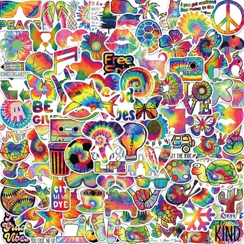 50/100 Ks tie-Dye Rainbow Cartoon Graffiti Nálepky Telefón Batožiny Notebook Scrapbooking Stenu Gitara DIY Comics Nálepky Strany Darček
